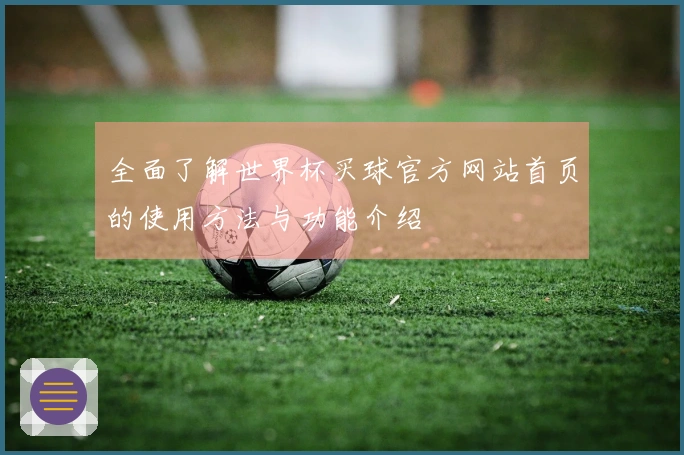 全面了解世界杯买球官方网站首页的使用方法与功能介绍